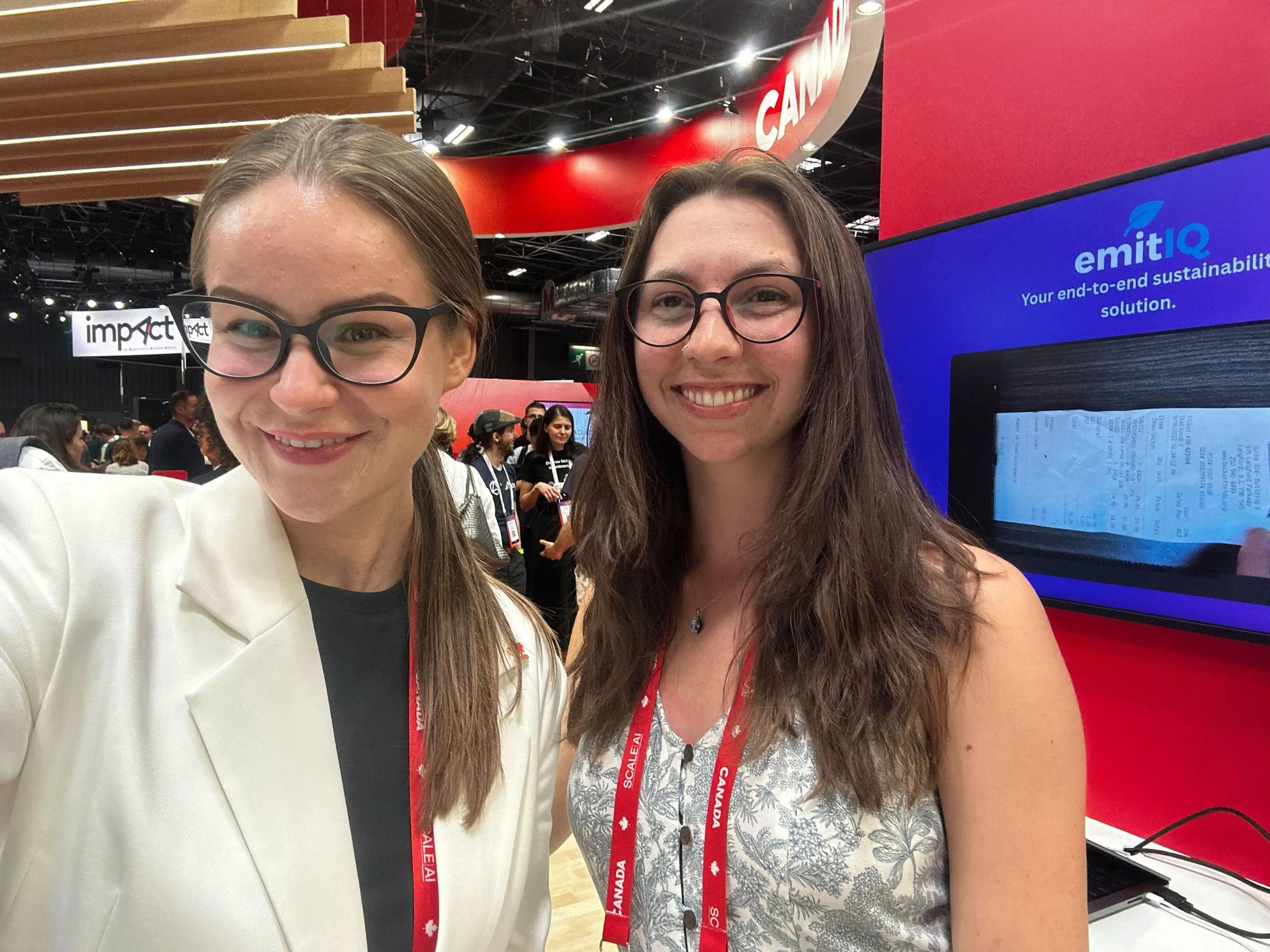 Lindsey and a colleague at a conference in Paris